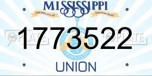 1773522 Mississippi License Plate
