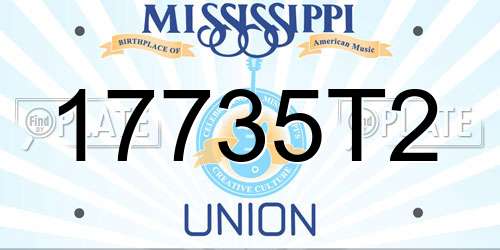 17735T2 Mississippi License Plate