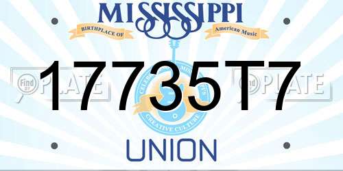 17735T7 Mississippi License Plate