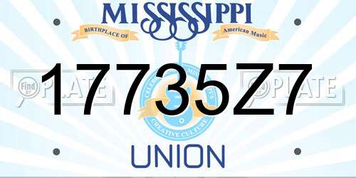 17735Z7 Mississippi License Plate