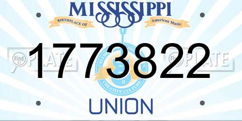 1773822 Mississippi License Plate