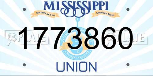 1773860 Mississippi License Plate