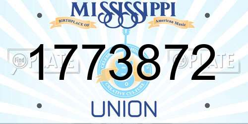 1773872 Mississippi License Plate