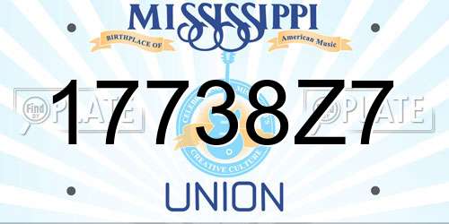 17738Z7 Mississippi License Plate