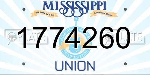 1774260 Mississippi License Plate