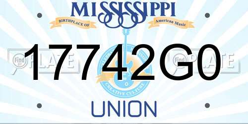 17742G0 Mississippi License Plate
