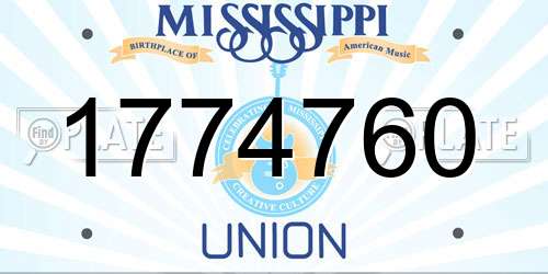 1774760 Mississippi License Plate