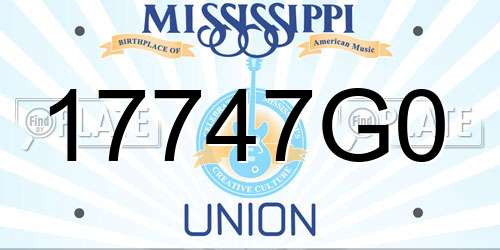 17747G0 Mississippi License Plate