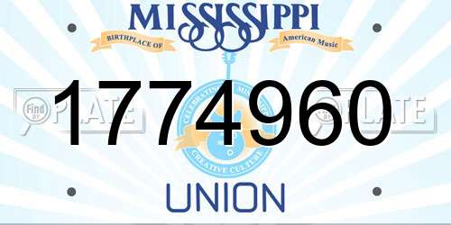 1774960 Mississippi License Plate