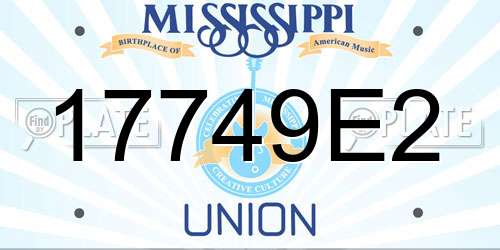 17749E2 Mississippi License Plate