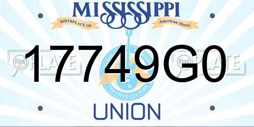 17749G0 Mississippi License Plate