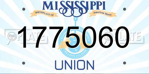 1775060 Mississippi License Plate