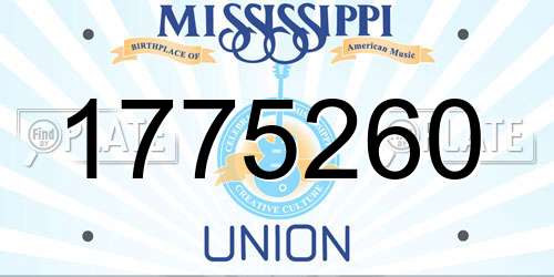 1775260 Mississippi License Plate