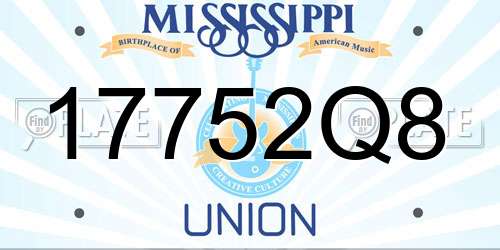 17752Q8 Mississippi License Plate