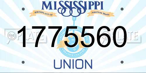 1775560 Mississippi License Plate