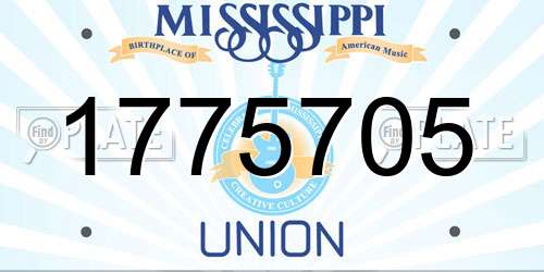 1775705 Mississippi License Plate