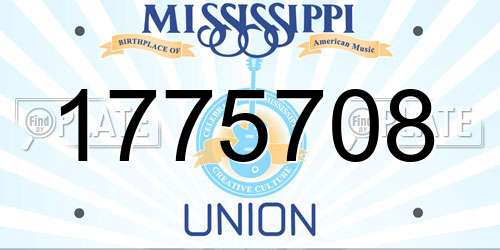 1775708 Mississippi License Plate