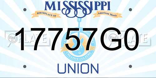 17757G0 Mississippi License Plate