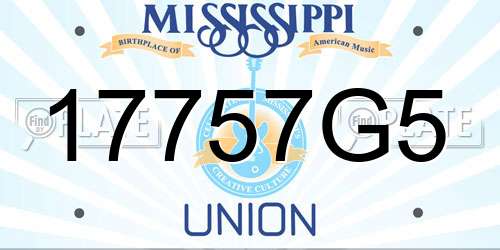 17757G5 Mississippi License Plate