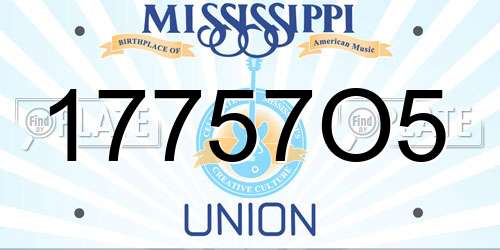 17757O5 Mississippi License Plate