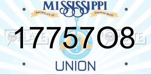 17757O8 Mississippi License Plate