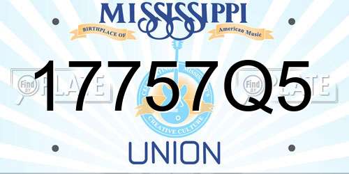 17757Q5 Mississippi License Plate