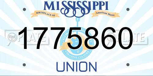 1775860 Mississippi License Plate
