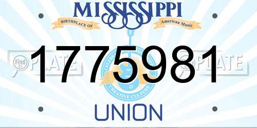 1775981 Mississippi License Plate