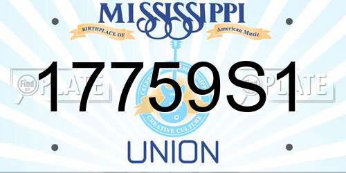 17759S1 Mississippi License Plate