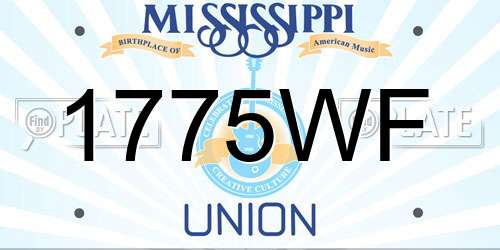 1775WF Mississippi License Plate