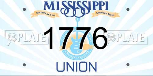 1776 Mississippi License Plate