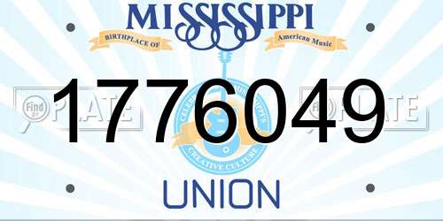 1776049 Mississippi License Plate