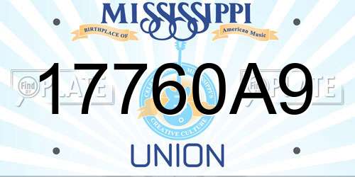 17760A9 Mississippi License Plate
