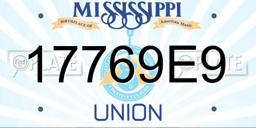 17769E9 Mississippi License Plate
