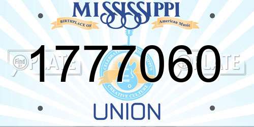1777060 Mississippi License Plate