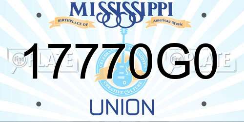 17770G0 Mississippi License Plate