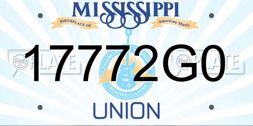 17772G0 Mississippi License Plate