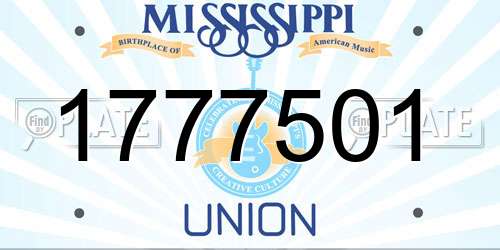 1777501 Mississippi License Plate