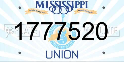 1777520 Mississippi License Plate