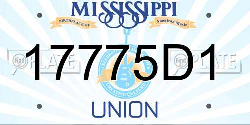 17775D1 Mississippi License Plate