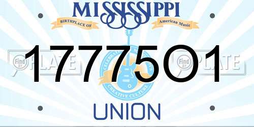 17775O1 Mississippi License Plate