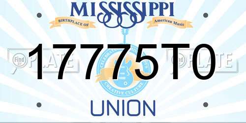 17775T0 Mississippi License Plate