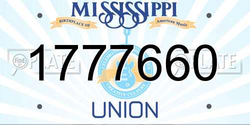 1777660 Mississippi License Plate