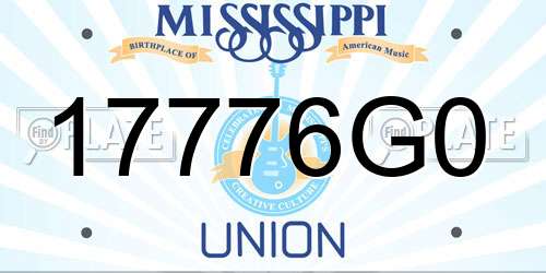 17776G0 Mississippi License Plate