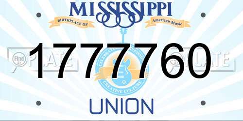 1777760 Mississippi License Plate
