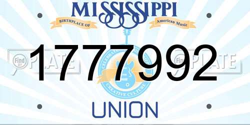1777992 Mississippi License Plate