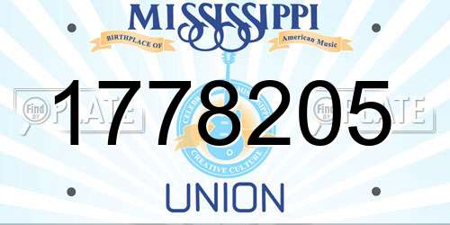 1778205 Mississippi License Plate