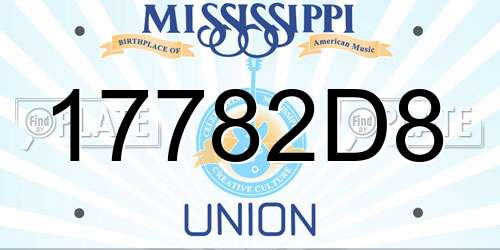 17782D8 Mississippi License Plate