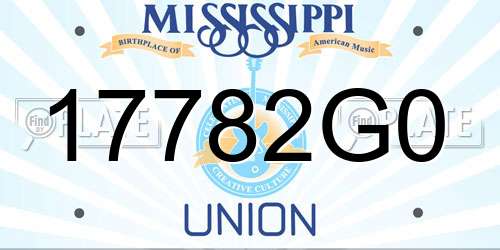 17782G0 Mississippi License Plate
