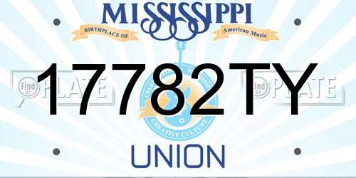 17782TY Mississippi License Plate